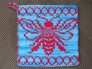 Bee Hive Double Knit Pot Holder 